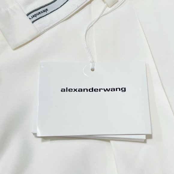 Alexander Wang White High Waist Viscose Wool Blend Bermuda Shorts Size 8 NWT - Picture 11 of 11